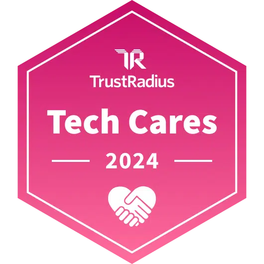 TrustRadius Tech Cares 2024 badge