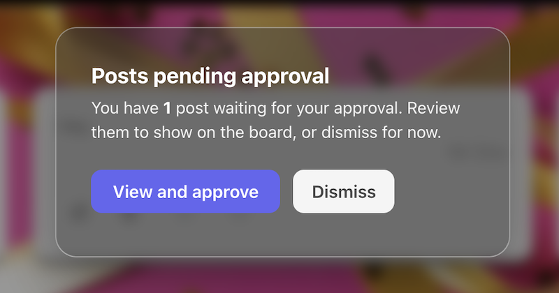Post approval settings, second panel